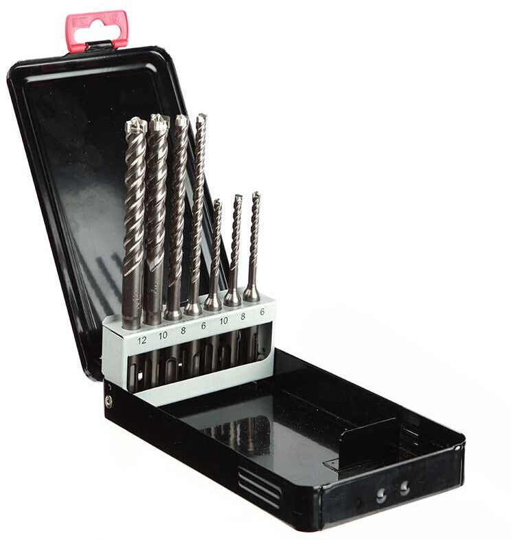 Coffret 7 forets béton - DIAGER  - RocKFaster compatible SDS+ L110 Diam.5-6-8 L160 Diam.6-8-10-12 mm