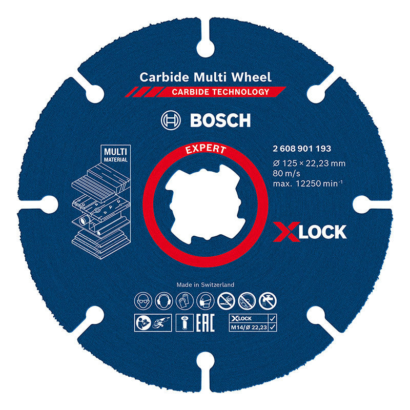 Disque à tronçonner BOSCH 2608901193 X-LOCK Expert Carbide Multi Wheel 125 mm, 1 mm, 22,23 mm