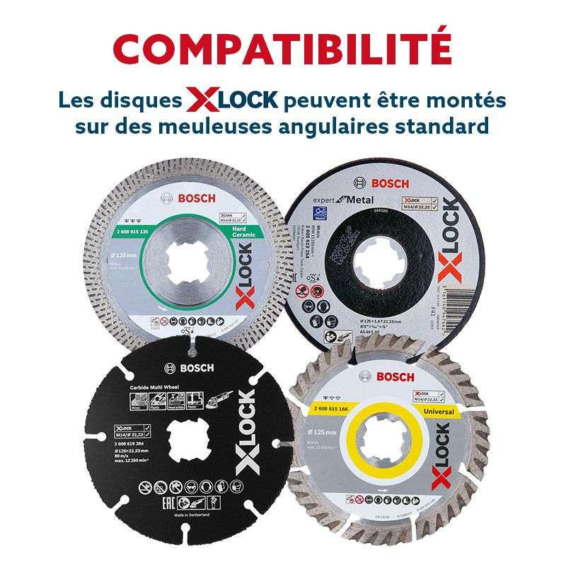 Disque à tronçonner BOSCH Professonal X-LOCK Expert for Inox and Metal Ø 125x1x22,23 mm