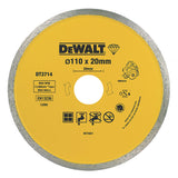 Disque diamant Ø110mmx20mm DEWALT DT3714-QZ pour scie à carrelage portative