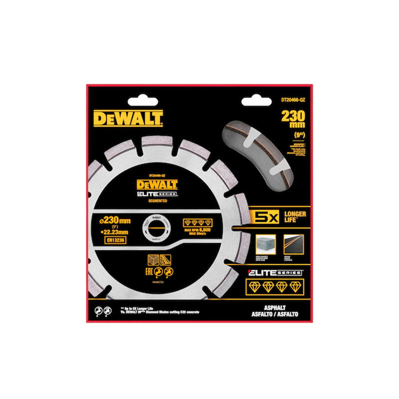 Disque diamant Ø230x22,23mm ELITE DEWALT DT20466-QZ pour béton asphalte