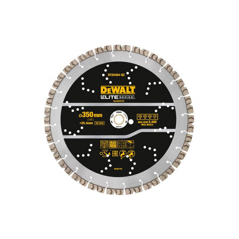 Disque diamant segmenté ELITE DEWALT DT20464-QZ 350 x 25.4mm pour tout usage