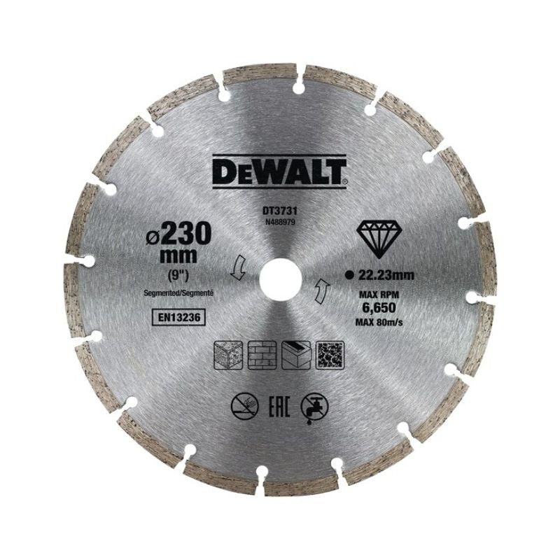 Disque fritté segmenté DEWALT DT3731-QZ pour matériaux de construction/béton 230x22.2mm