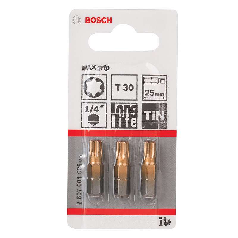 Embouts de vissage BOSCH 2607001696 Max Grip Torx T30 3 pièces