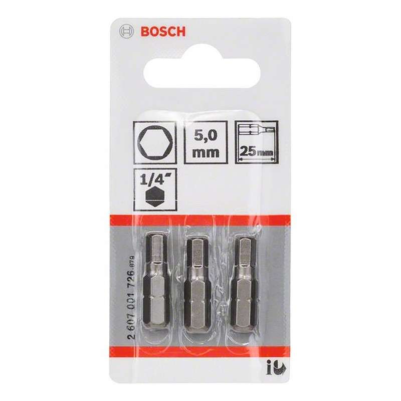 Embouts de vissage BOSCH 2607001726 extra-dure HEX5 3 pièces