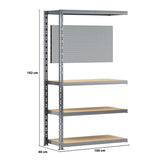 *OLD* Extension établi-étagère charge lourde MODULÖ STORAGE avec 4 plateaux de 100 cm de long et 1 panneau (SYSTÈME EXTENSION)