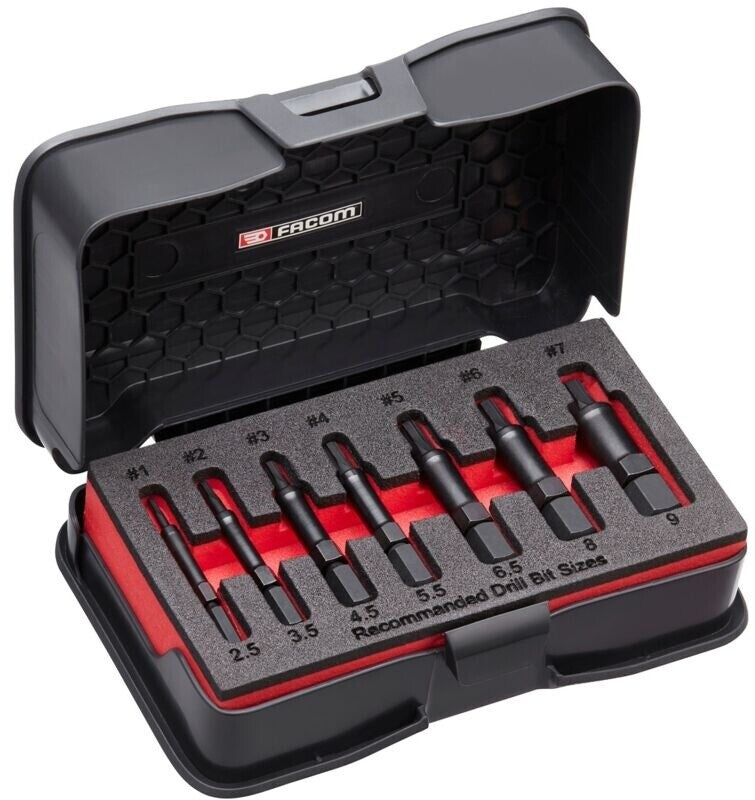 Coffret d’extracteurs de vis et goujons cassés OGV Grip 7 pièces - FACOM SXE.J7MGRPPB