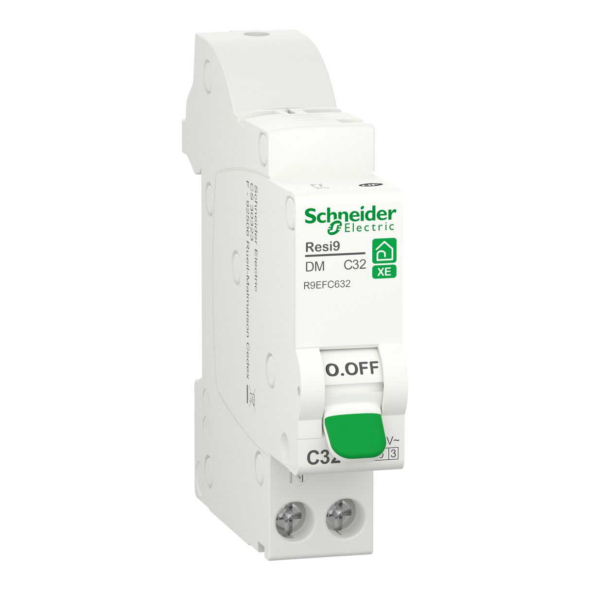 Disjoncteur SCHNEIDER R9EFC632 32A type C Auto 3kA 1P+N embrochable Resi9 XE