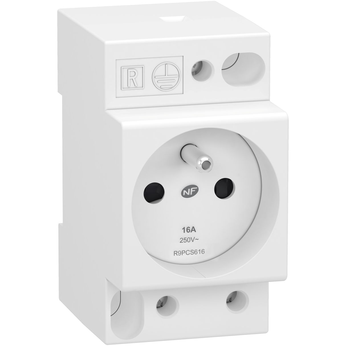Prise de courant modulaire SCHNEIDER R9PCS616 avec terre Resi9