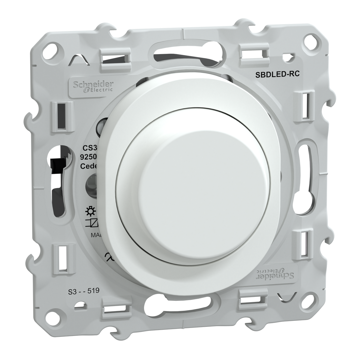 Variateur de lumière SCHNEIDER S320519 1 poste Ovalis Blanc