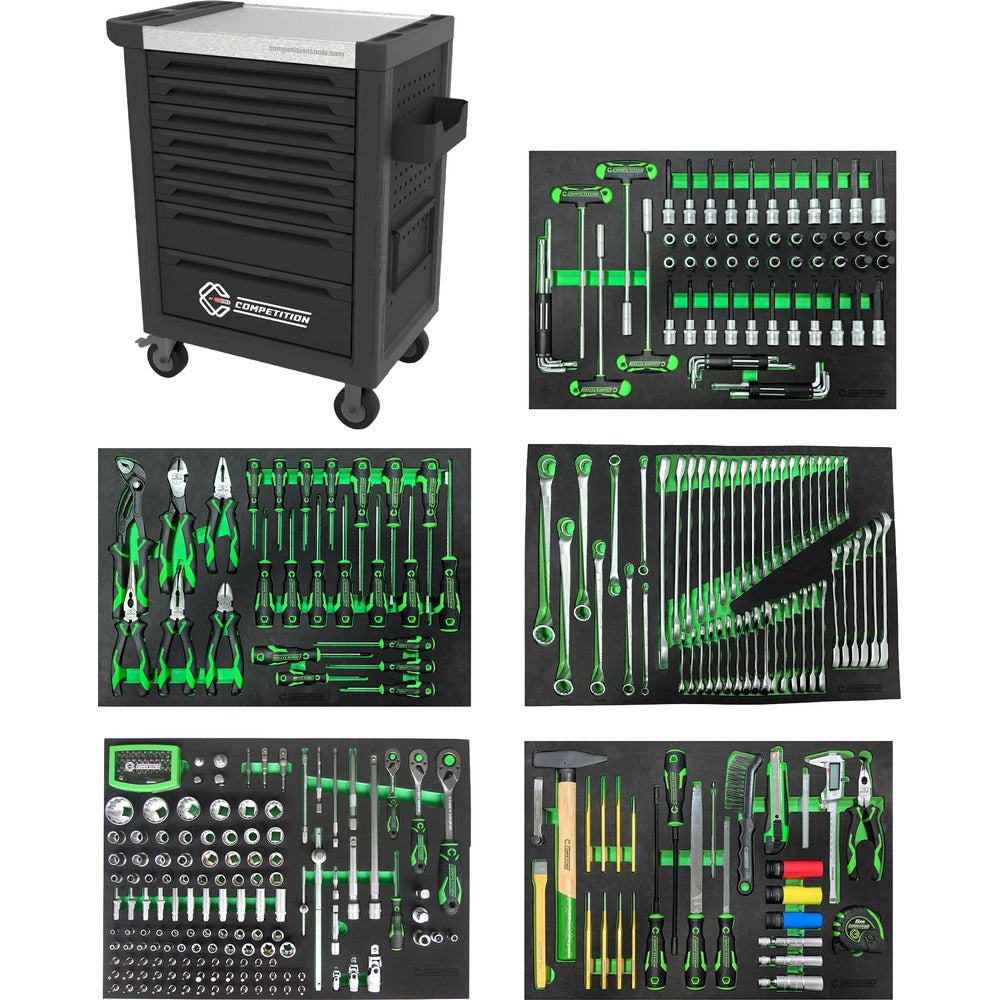 Servante d'atelier COMPETITION avec 8 tiroirs et 341 outils premium - KS Tools - 512.5341 COMPETITION