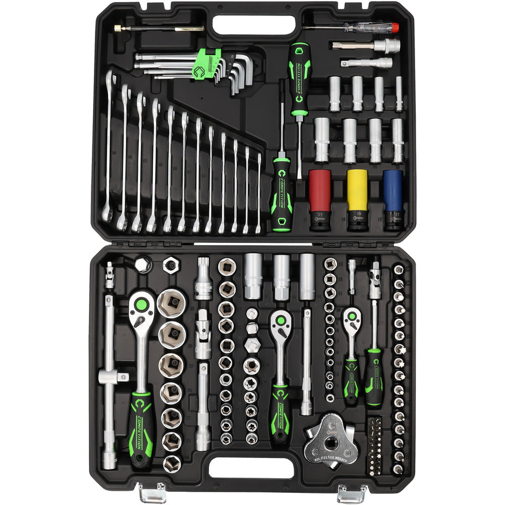 Coffret d'outillage COMPETITION 1/4"+3/8"+1/2", 132 pcs, spécial automobile - 512.0132 COMPETITION