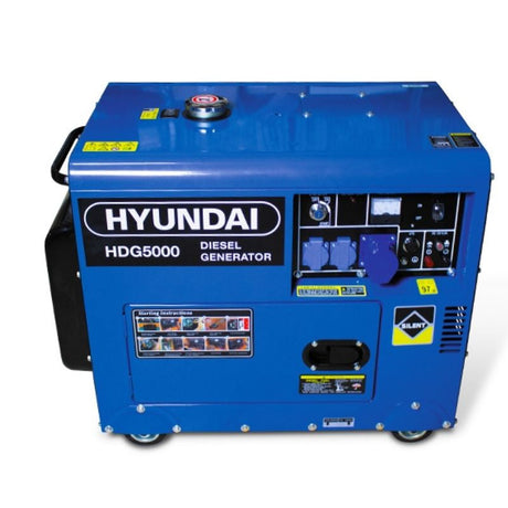 Groupe électrogène diesel HYUNDAI 5000 W  - démarrage électrique  - Technologie AVR