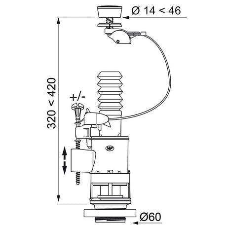 Ensemble chasse d'eau mécanisme 3/6L à câble MW2 et robinet Jollyfill - Wirquin - 10723583