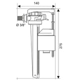 Ensemble chasse d'eau mécanisme 3/6L à câble MW2 et robinet Jollyfill - Wirquin - 10723583