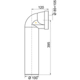 Pipe WC rigide longue coudée mâle Ø100, à coller - Wirquin - 71060101