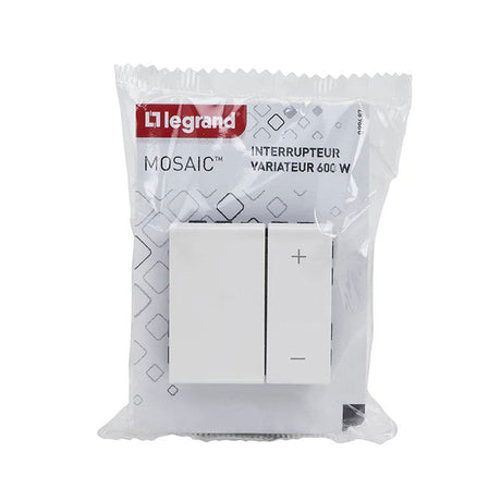 Interrupteur variateur LEGRAND Mosaic 600W 2 modules blanc
