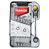 Jeu de 8 clés mixtes à serrage rapide et à cliquet MAKITA B-65523