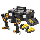 Pack 2 outils 18V DEWALT DCK2050H2T-QW : perceuse DCD805 et boulonneuse DCF850 Brushless  avec coffret et 2 batteries 5,0 Ah POWERSTACK