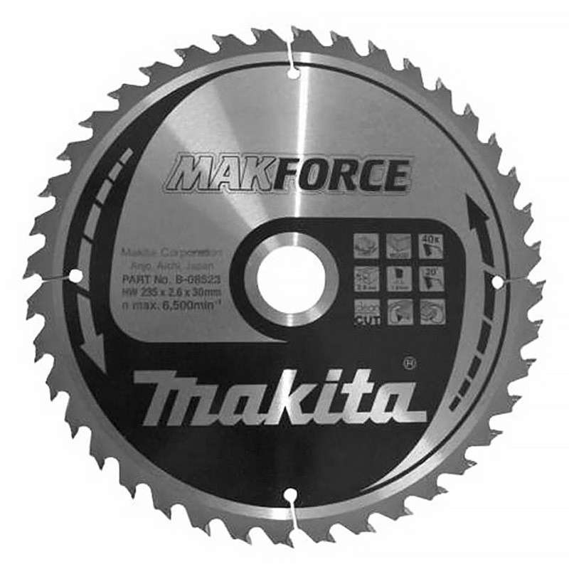 Lame carbure MakForce MAKITA B-32362 235 mm bois pour Scie circulaire