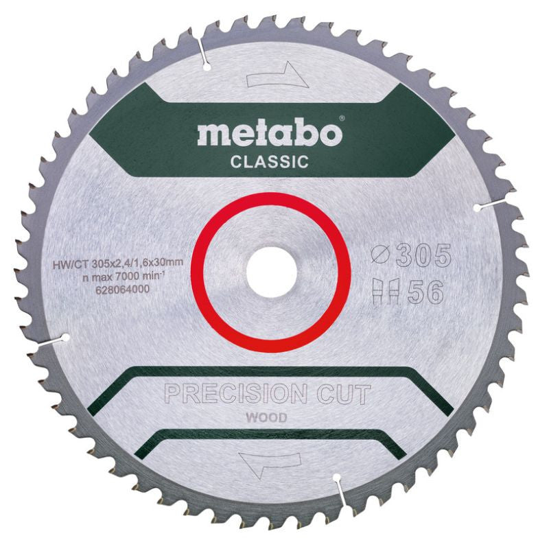 Lame de scie circulaire METABO Classic "Precision Cut Wood" 628064000 - HW/CT - 305x30mm - 56WZ - -5°