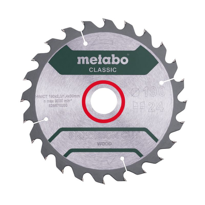 Lame de scie circulaire METABO Classic "Precision Cut Wood" 628675000 - 190x30mm - 24WZ - 30°