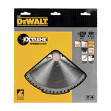 Lame de scie circulaire Ø250x30mm 60 dents DEWALT DT4351-QZ Extreme Workshop