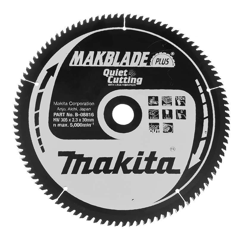 Lame MAKITA B-08816 Makblade Plus 305 x 30 100T Bois