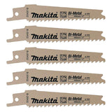 Lot de 5 Lames Bi-Métal MAKITA B-20432 pour bois avec clous (10 à 50 mm)