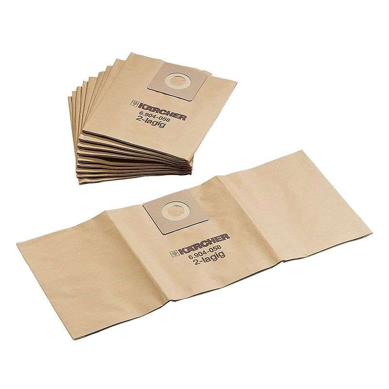 Lot de 5 sacs filtres papier 2 couches L KARCHER 6.904-259.0 pour NT 35/1