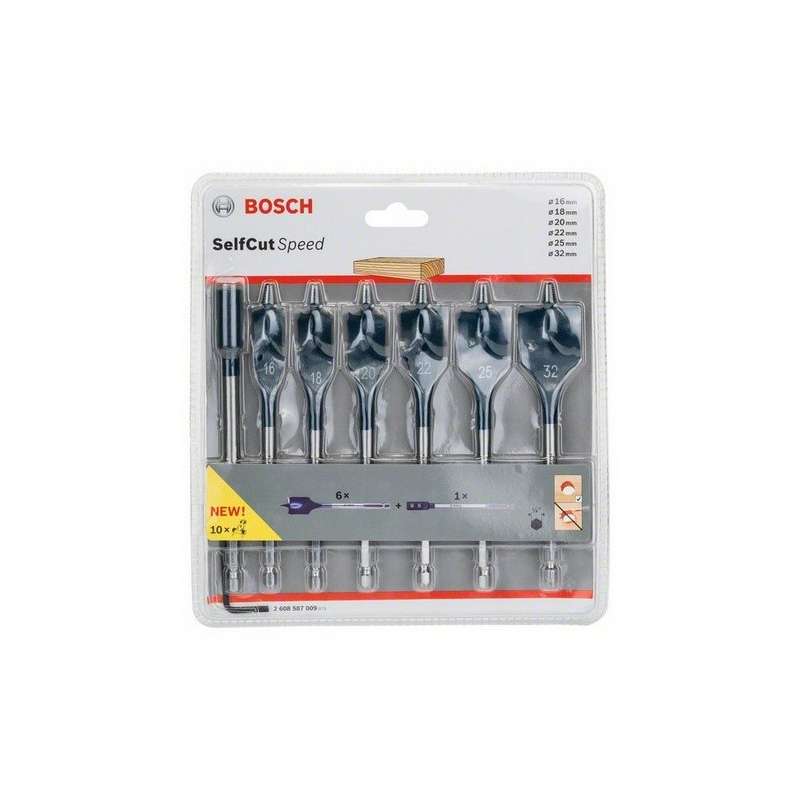 Mèches plates Self Cut Speed, set de 7 pièces BOSCH 2608587009