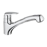 Mitigeur évier EURODISC GROHE 32257001 - bec bas - douchette extractible 2 jets - chrome