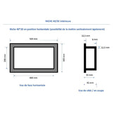 Niche à carreler étanche MARMOX NICHE40/20-INT - Format intérieur 40x20cm - Profondeur 6cm