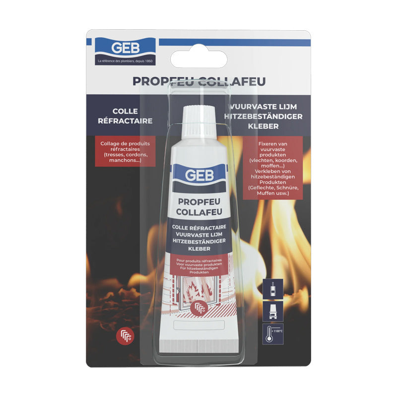 Colle réfractaire GEB COLLAFEU 50ml résistante jusqu’à 1100°C