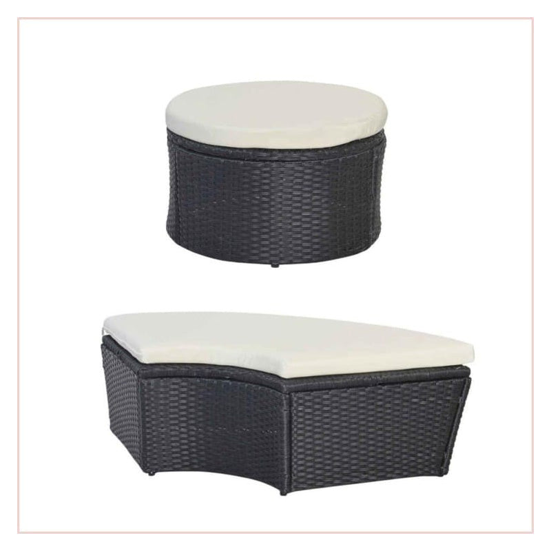 Salon de jardin CEZARE ANGELE rond 4 personnes noir