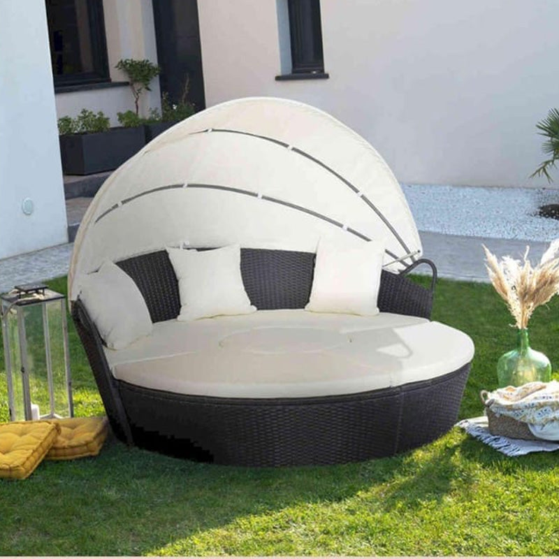 Salon de jardin CEZARE ANGELE rond 4 personnes noir