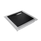 Receveur pierre naturelle graphite noir MARMOX grille caniveau excentrée