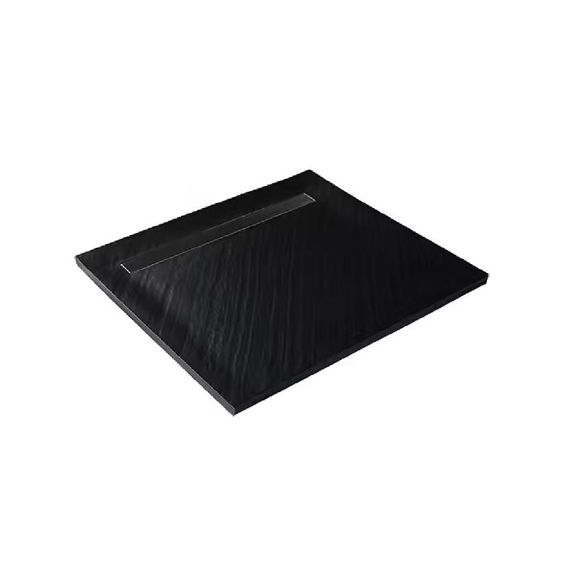 Receveur pierre naturelle graphite noir MARMOX grille caniveau excentrée