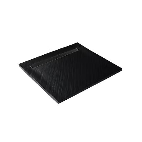 Receveur pierre naturelle graphite noir MARMOX grille caniveau excentrée