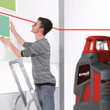 Niveau laser croix TE-LL 360 EINHELL (Portée 20 m, Niveau à bulle digital), Livré avec support mural et sacoche de rangement