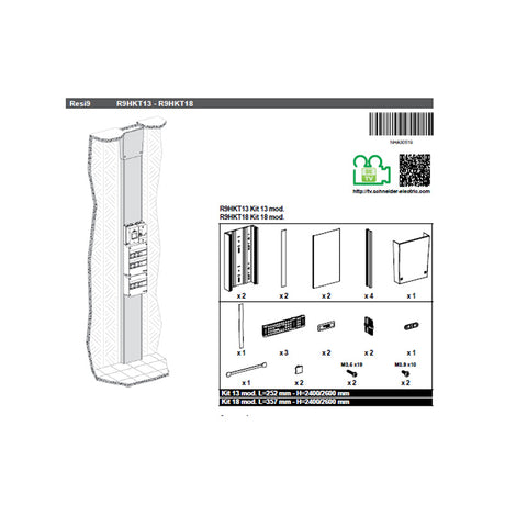 Kit goulotte SCHNEIDER R9HKT13 GTL 2 parties Rési9