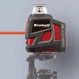 Niveau laser croix TE-LL 360 EINHELL (Portée 20 m, Niveau à bulle digital), Livré avec support mural et sacoche de rangement