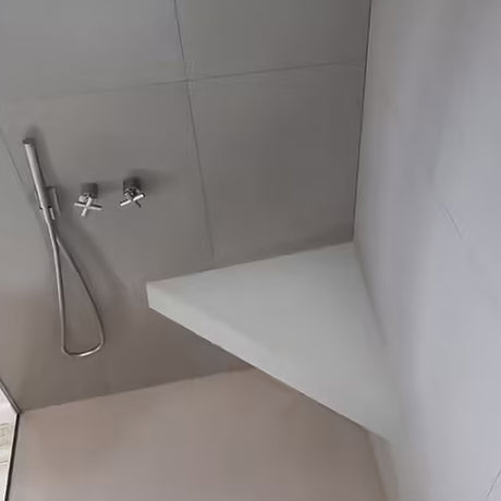 Banc d'angle pour douche en solid surface lisse - coloris blanc MARMOX