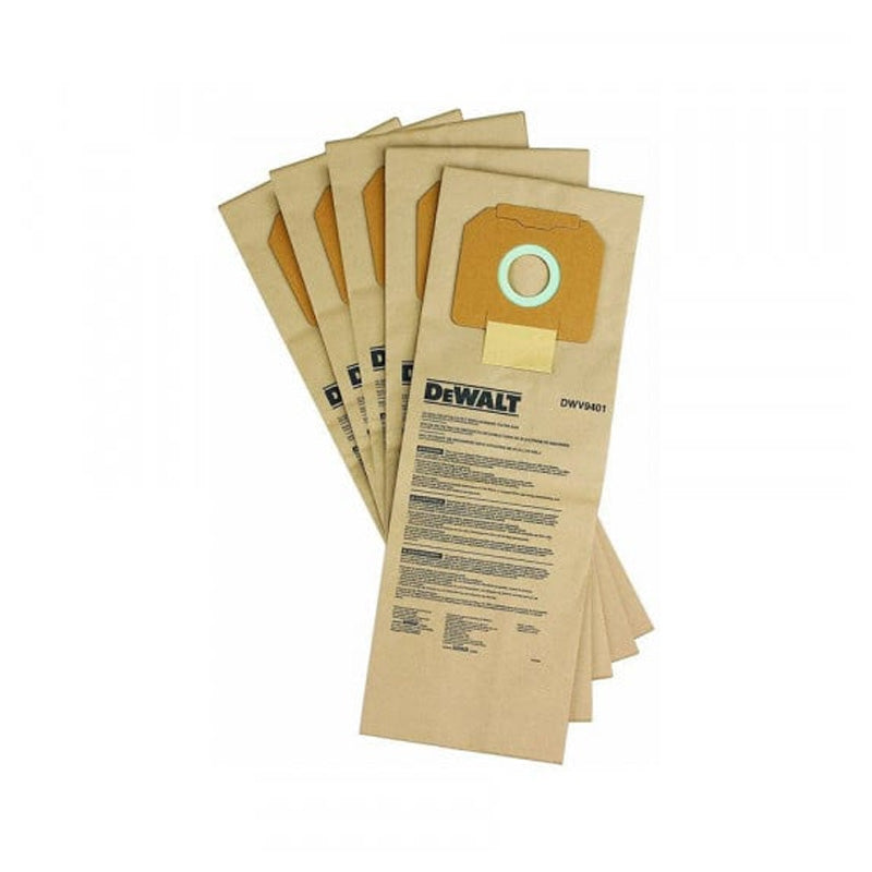 5 sacs d’aspirateur en papier DEWALT DWV9401-XJ