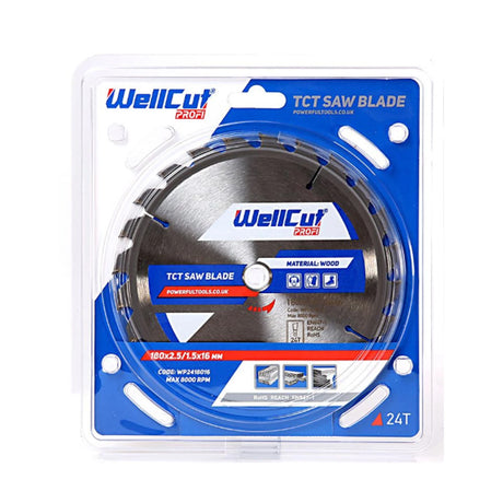 Lame de scie circulaire bois WELLCUT WP2418016 TCT 180x2.5/1.5- 40 dents
