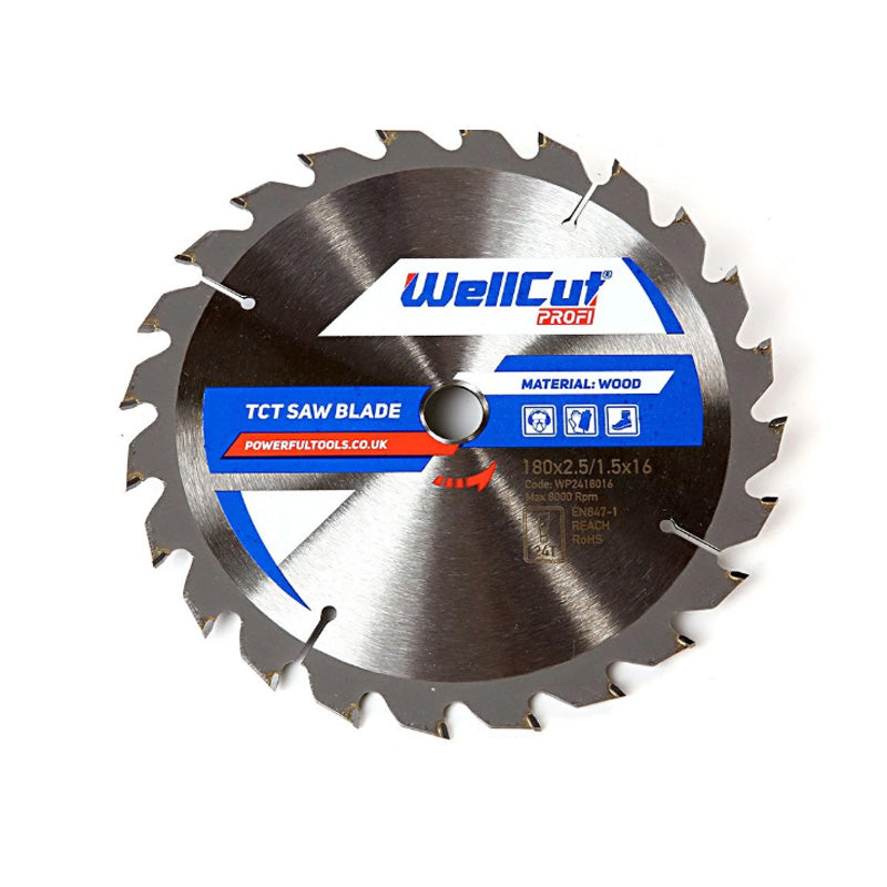 Lame de scie circulaire bois WELLCUT WP2418016 TCT 180x2.5/1.5- 40 dents