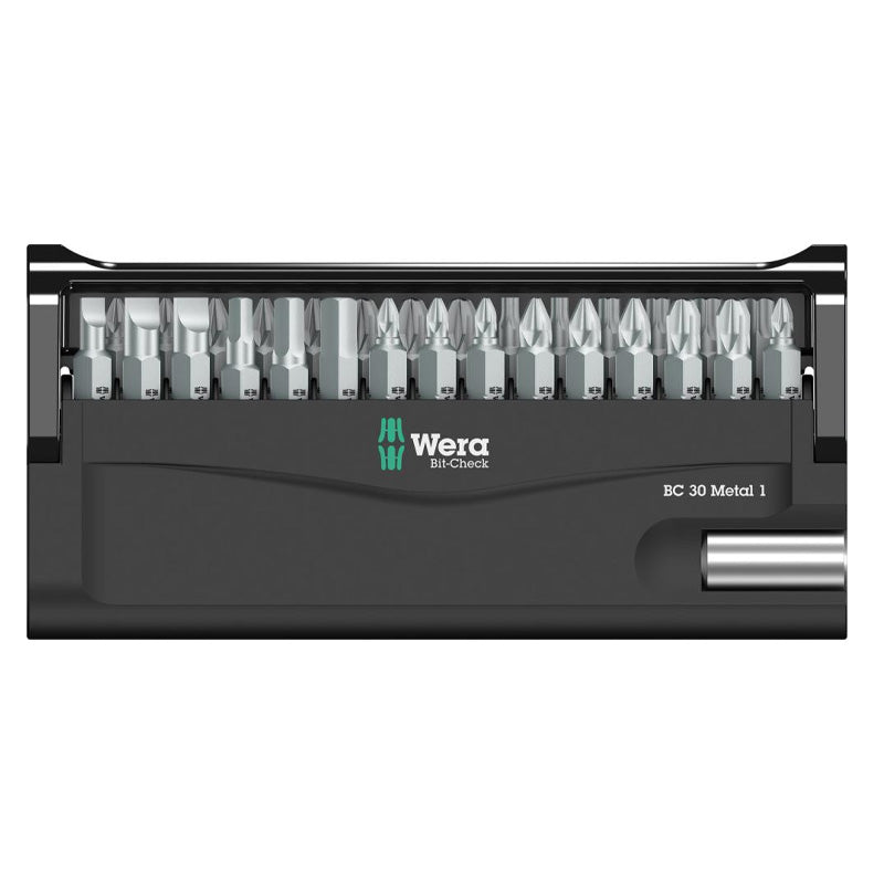 Jeu d'embouts avec support  Bit-Check 30 Metal 1, 30 pièces - WERA - 05057434001