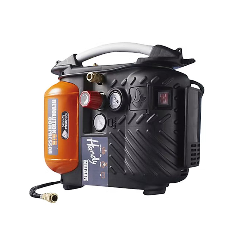 Compresseur HANDY  5L 1.5 HP + tuyau  + soufflette + poignée de gonflage homologuée + 3 embouts de gonflage - REVOLUTIONAIR - 425022