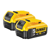 Pack 2 Batteries DEWALT DCB184 18 V 5 Ah XR Li-Ion