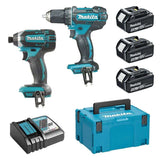 Pack 2 outils MAKITA DLX2127MJ1 (DDF482 + DTD152) 18 V Li-Ion (3 x 4 Ah)